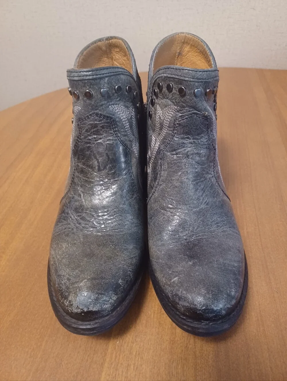 Sterling River Boots Womens 7M Gray Distressed Western Country Ankle Tassels